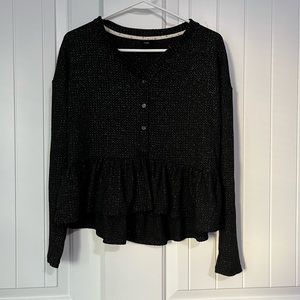 Girls art class black sparkle blouse